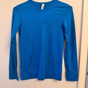 lululemon Electric Blue Long Sleeve Crewneck Top